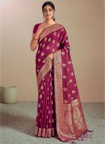 Silk Violet Traditional Wear Weaving Saree